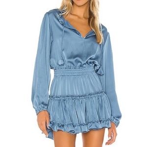 MISA Los Angeles Lorena Tiered Mini Dress blue (size S)